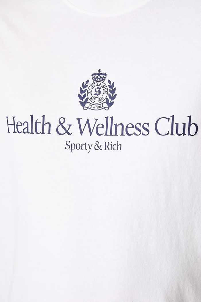 Sporty & Rich H&W Crest t-shirt in cotone da uomo TO119710241WH01
