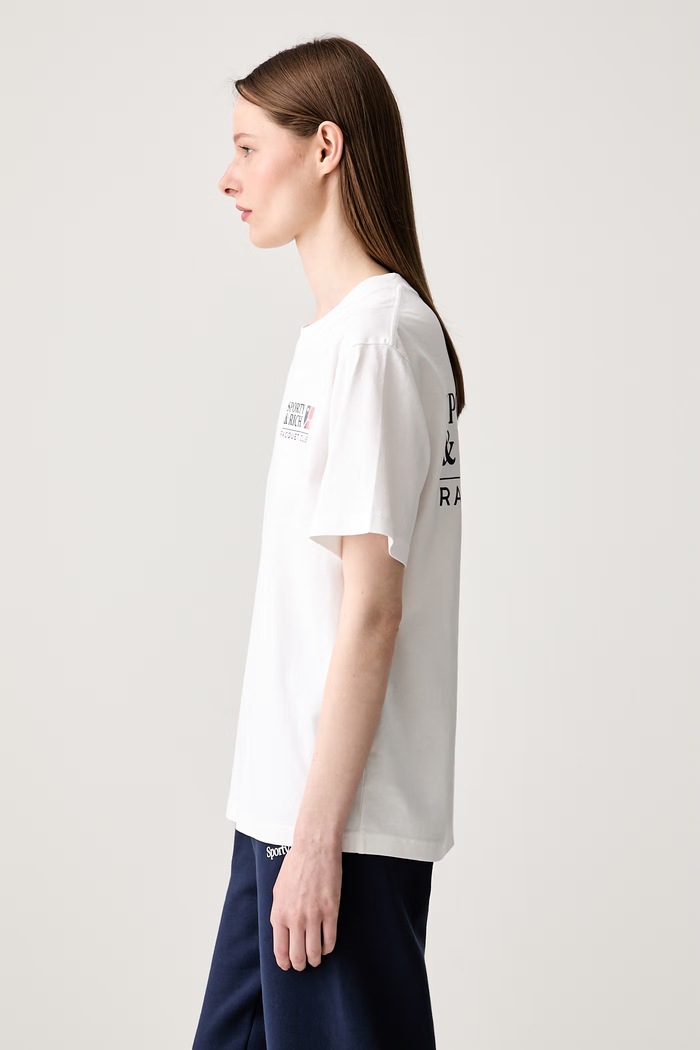 Sporty & Rich Promo t-shirt βαμβακερό λευκό TO119710431WH01