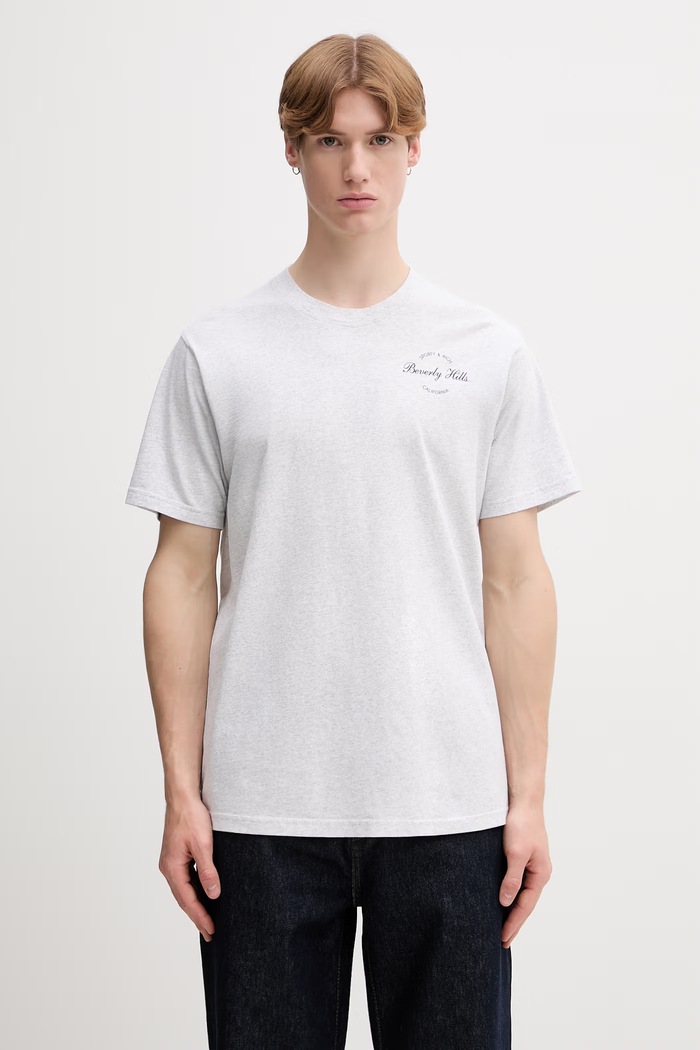 Sporty & Rich Beverly Script t-shirt βαμβακερό TO11976257GY03 γκρί