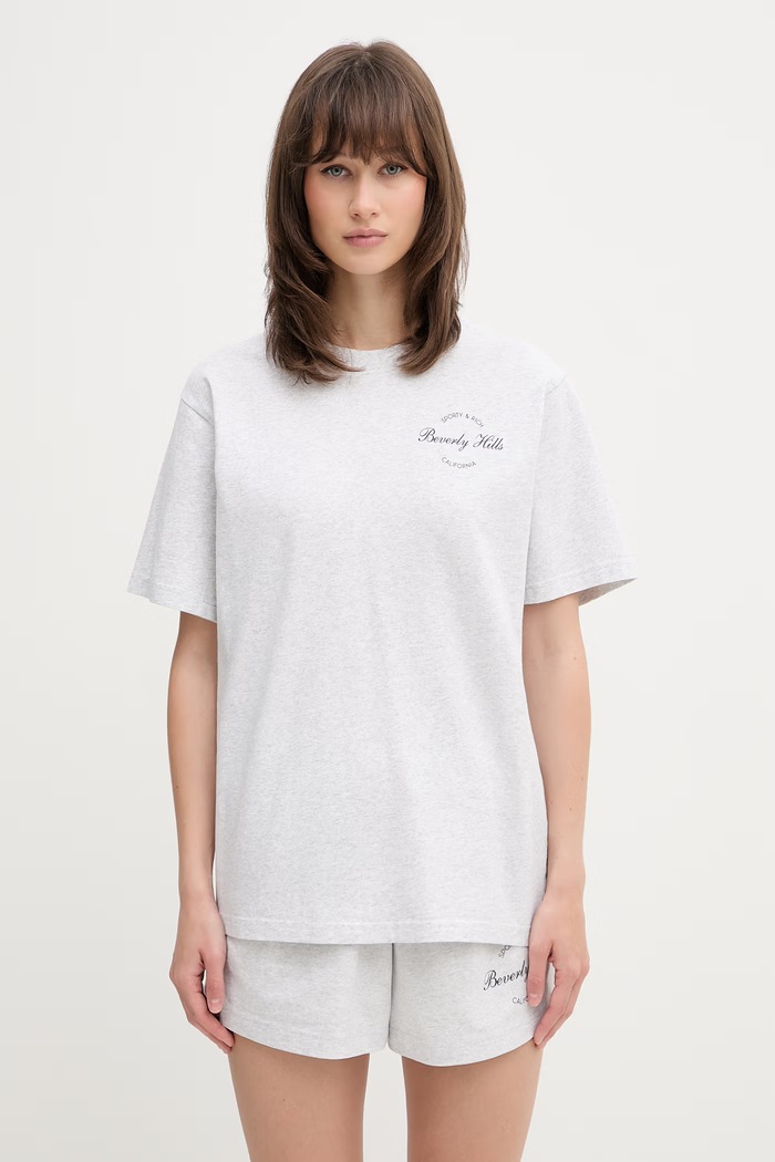 Sporty & Rich Beverly Script t-shirt βαμβακερό TO11976257GY03