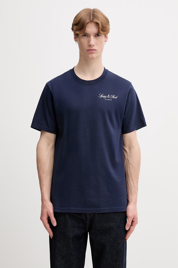 Sporty & Rich Vendome LA t-shirt βαμβακερό σκούρο μπλε TO11976269BL106