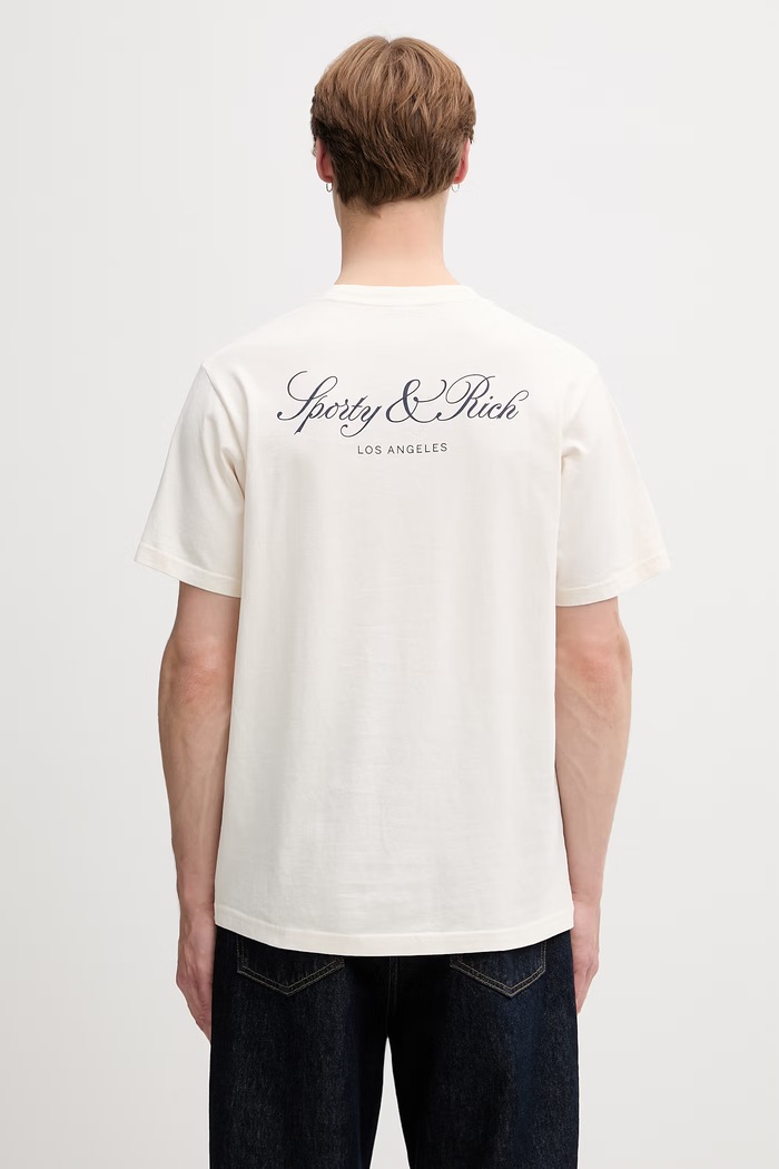 Sporty & Rich Vendome LA t-shirt βαμβακερό μπεζ TO11976269WH37
