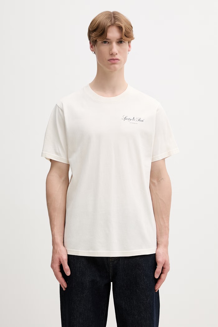 Sporty & Rich Vendome LA t-shirt βαμβακερό TO11976269WH37 μπεζ