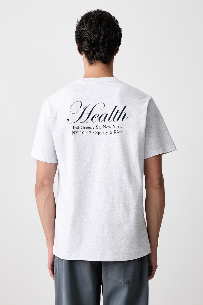 Oblečení Sporty & Rich NY Health tričko bavlněné pánské TO11974094GY03 šedá