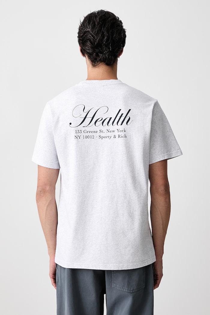 Oblečení Sporty & Rich NY Health tričko bavlněné pánské TO11974094GY03 šedá