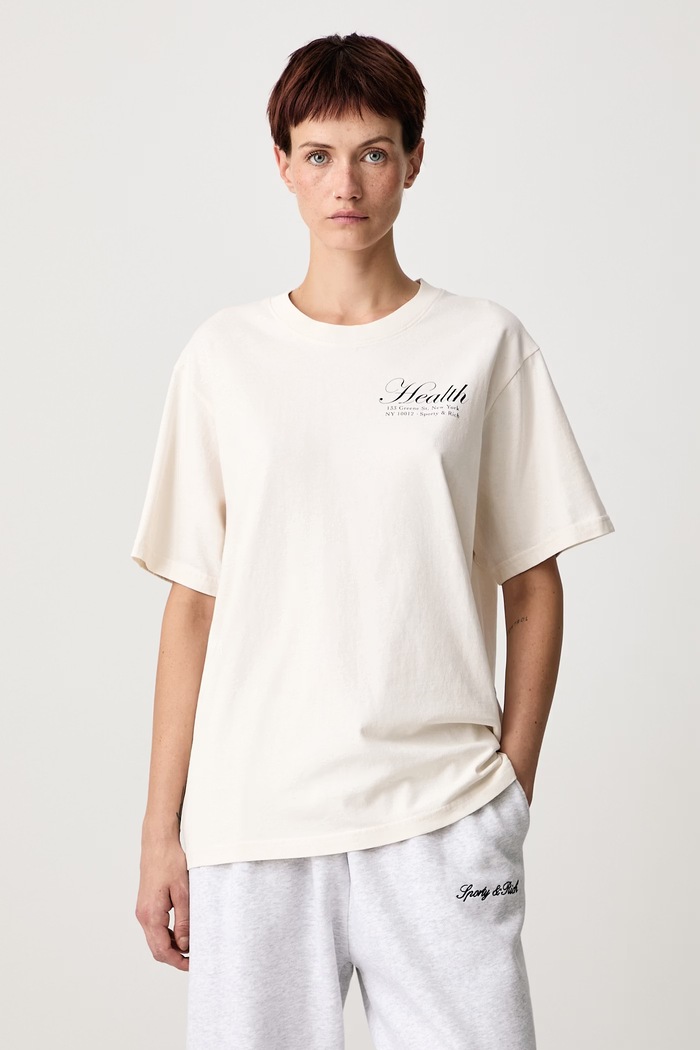 Odzież Sporty & Rich NY Health T-shirt bawełniany TO11974094WH37 beżowy