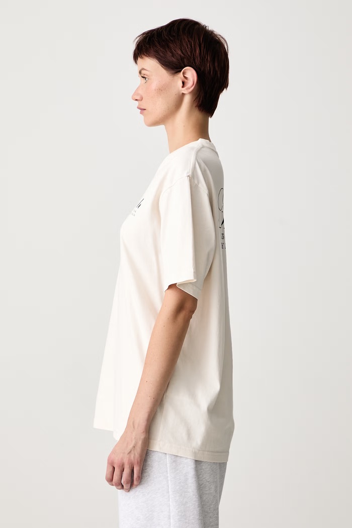 NY Health T-shirt bawełniany Sporty & Rich TO11974094WH37 beżowy