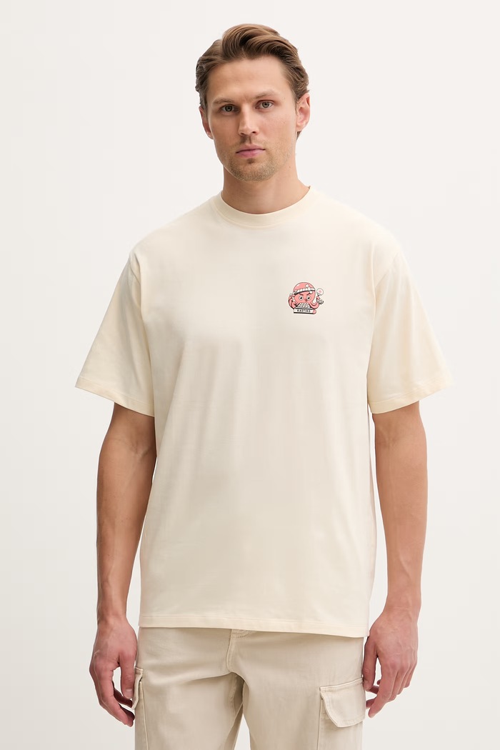 Kaotiko T-shirt bawełniany beżowy AS033.01.G002