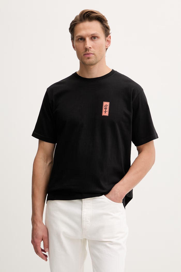 Kaotiko tricou de bumbac negru AS034.01.G002