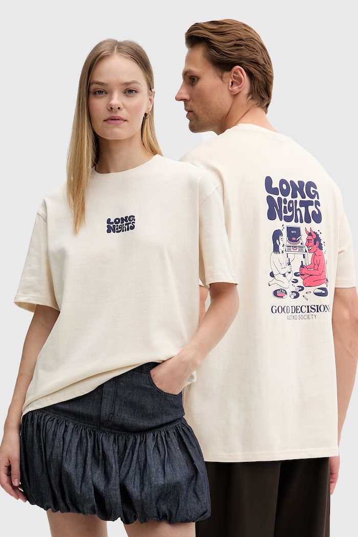 Kaotiko tricou din bumbac bej AS072.01.G002