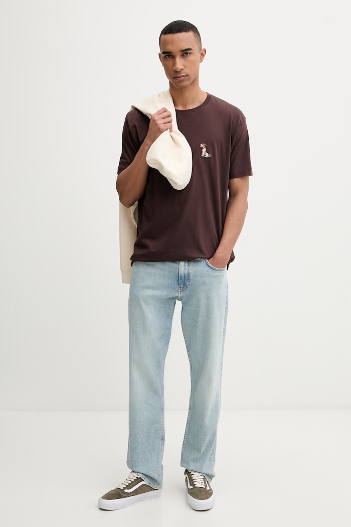 Kaotiko tricou din bumbac AS024.01.G002 maro SS26