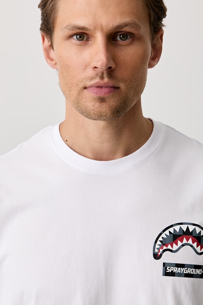 Sprayground T-shirt bawełniany biały SP679WHT