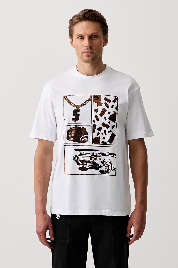 Sprayground T-shirt bawełniany biały SP295WHT