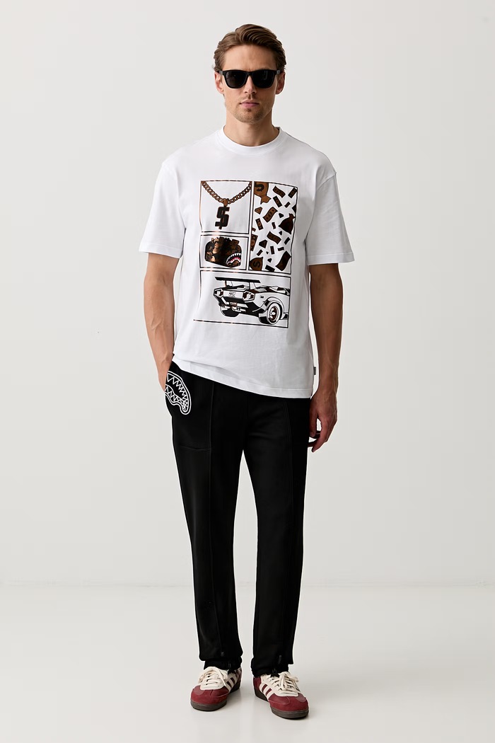 Sprayground T-shirt bawełniany SP295WHT biały SS26