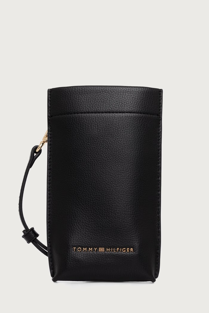 Tommy Hilfiger Pokrowiec na telefon damski z imitacji skóry czarny AW0AW19348