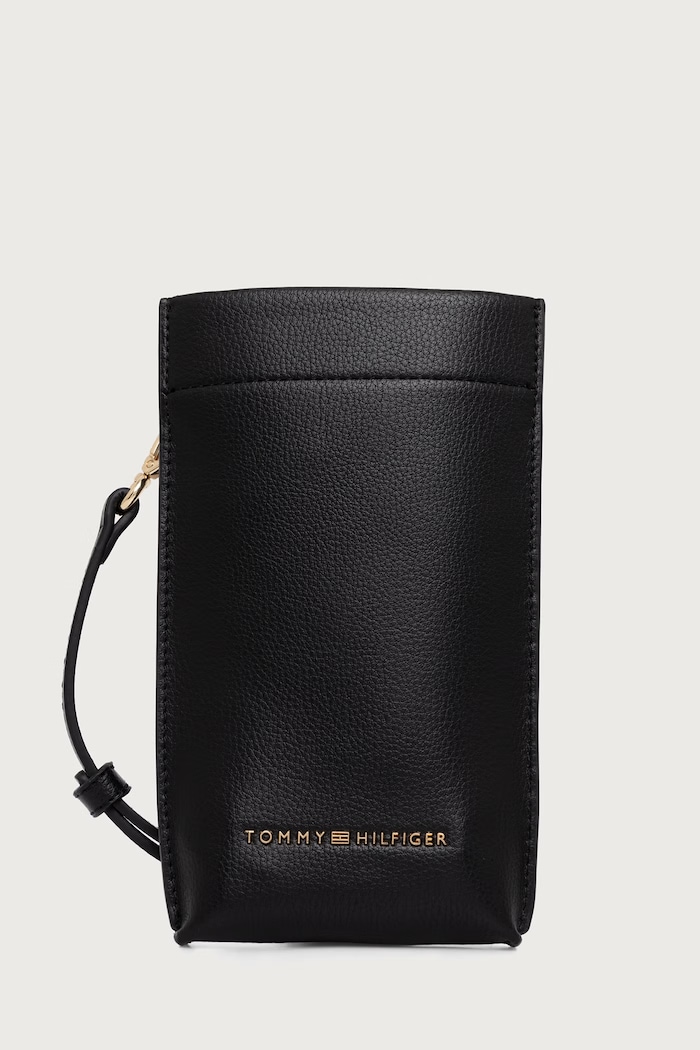 Tommy Hilfiger Pokrowiec na telefon damski z imitacji skóry czarny AW0AW19348
