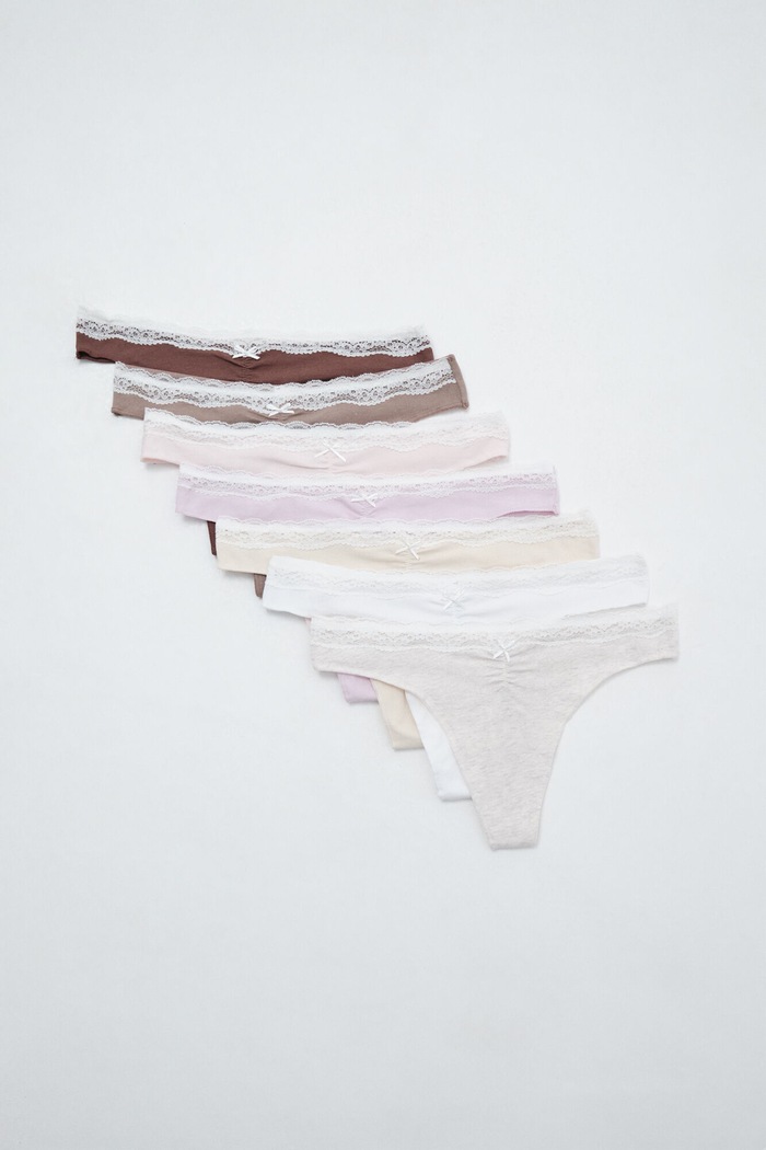 women'secret Stringi damskie z bawełną 7-pack multicolor 4934623