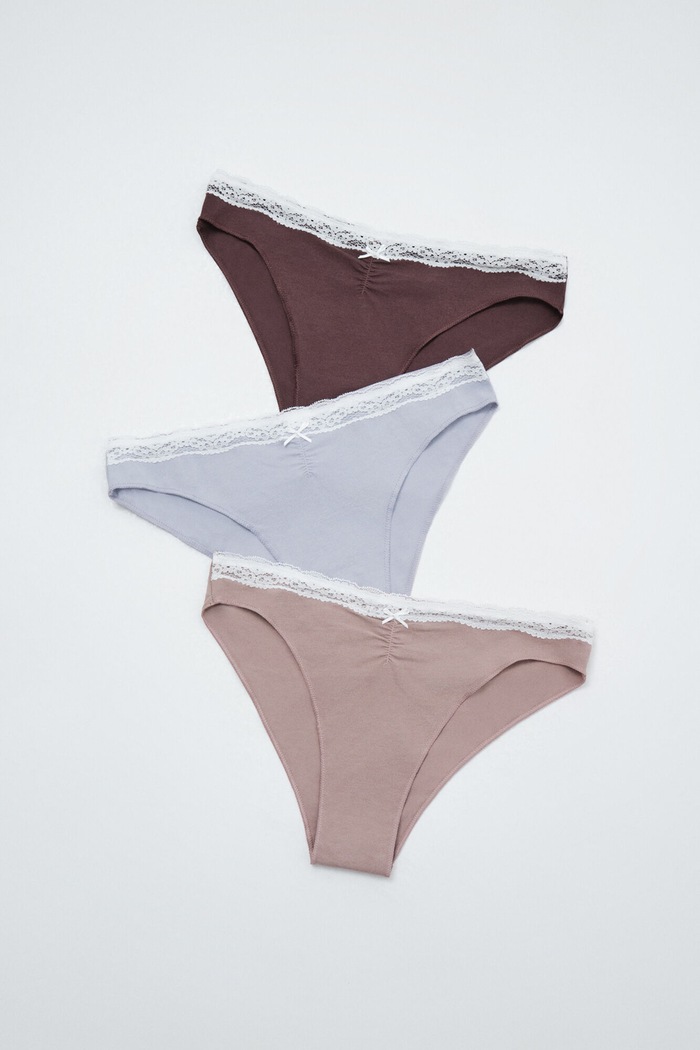 women'secret Figi damskie z bawełną 3-pack multicolor 4934629