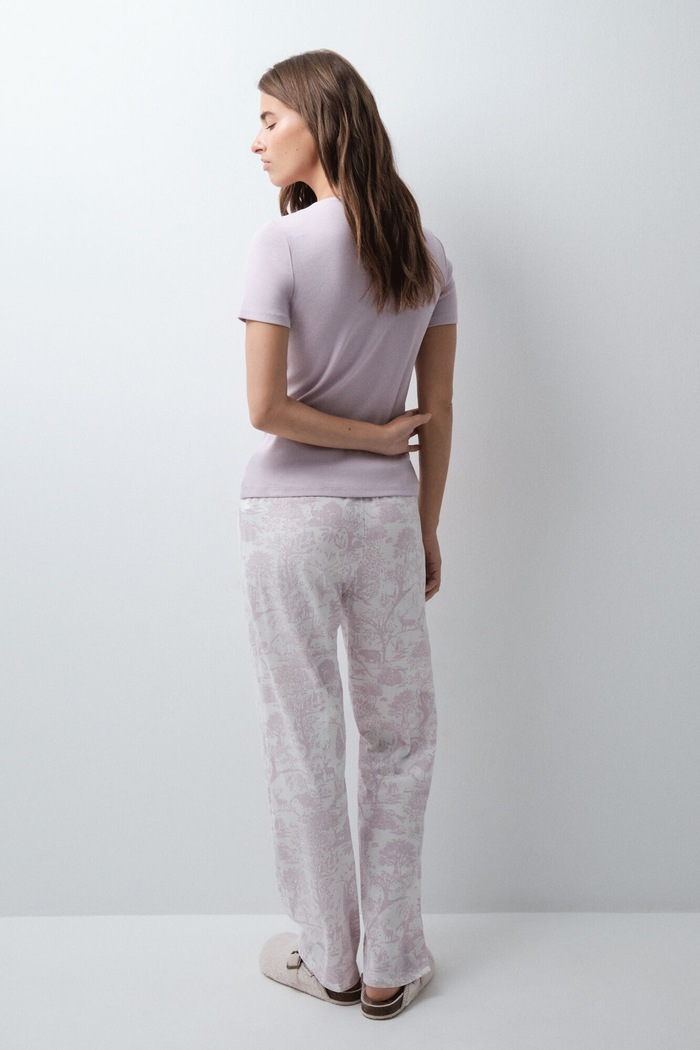 women'secret Piżama dwuczęściowa damska z bawełną 3594810 fioletowy SS27