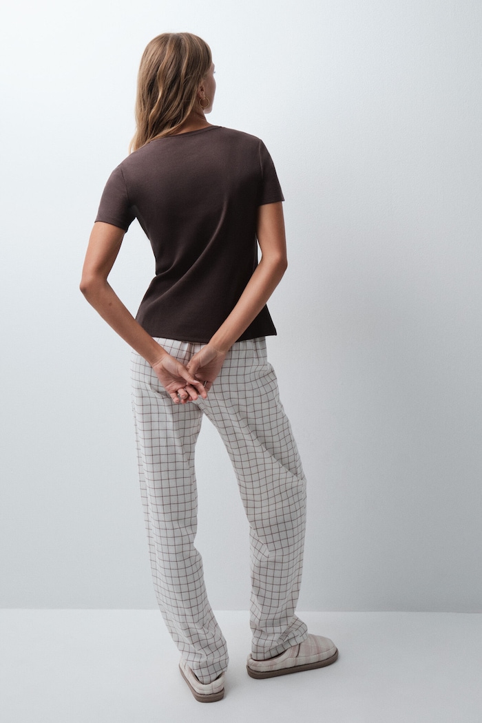 women'secret Piżama dwuczęściowa damska z bawełną 3594811 brązowy SS27