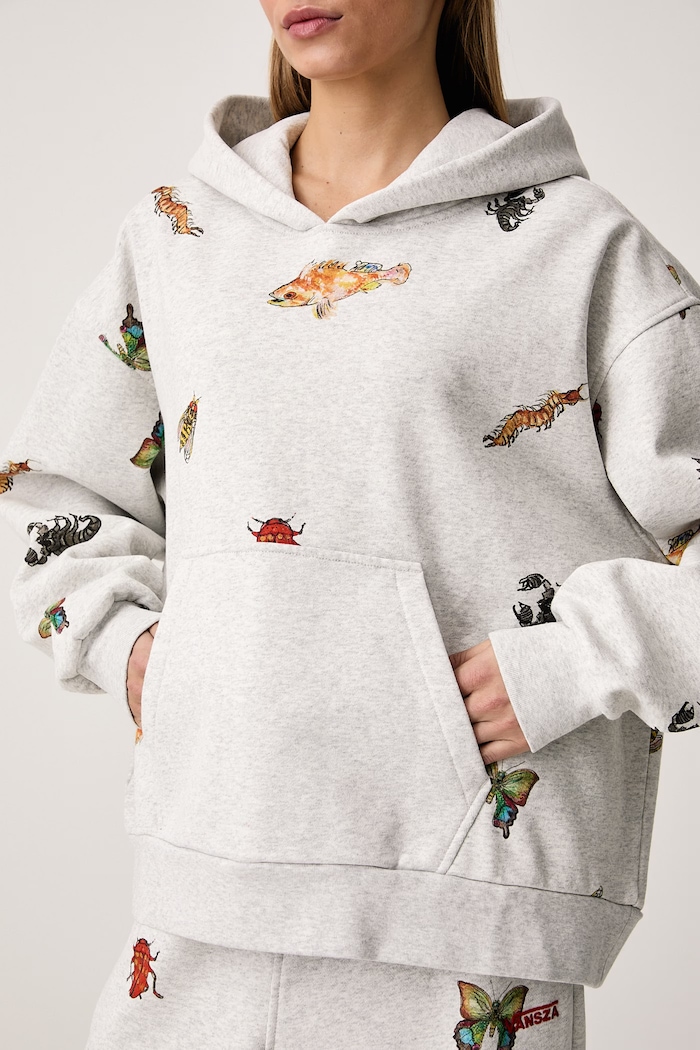 Bluza z kapturem damska z bawełną VanSZA Vans VN0013QCHTG1 szary