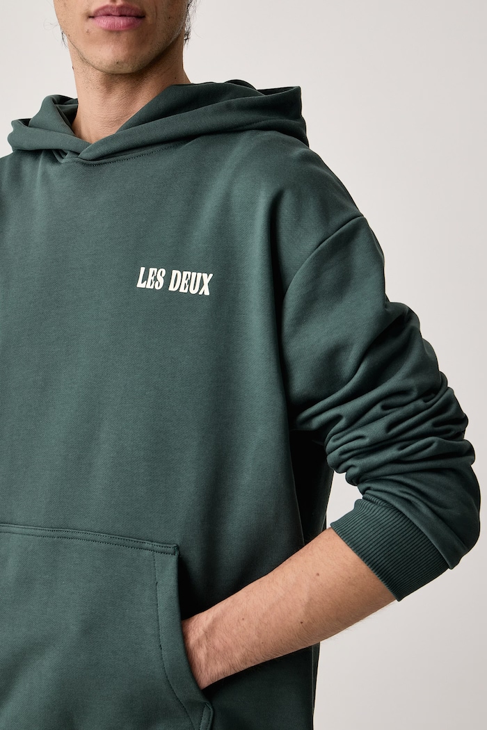 Bluza z kapturem męska bawełniana Les Deux 1002777 zielony