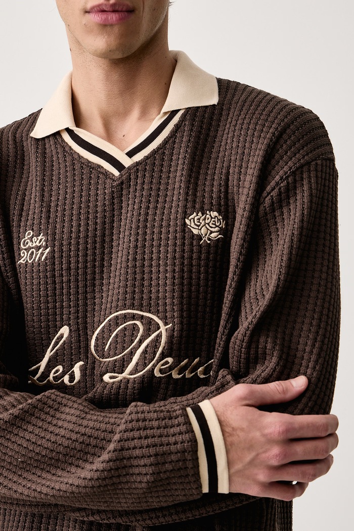 Bluza męska z bawełną Les Deux 1003297 brązowy