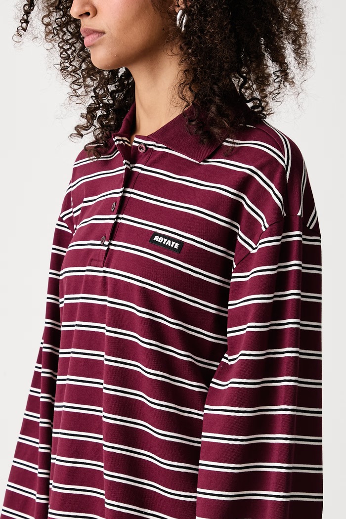 Longsleeve damski z bawełną Rotate 1160032934 bordowy