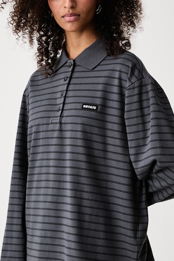 Longsleeve damski bawełniany z elastanem Rotate 1174161206 szary