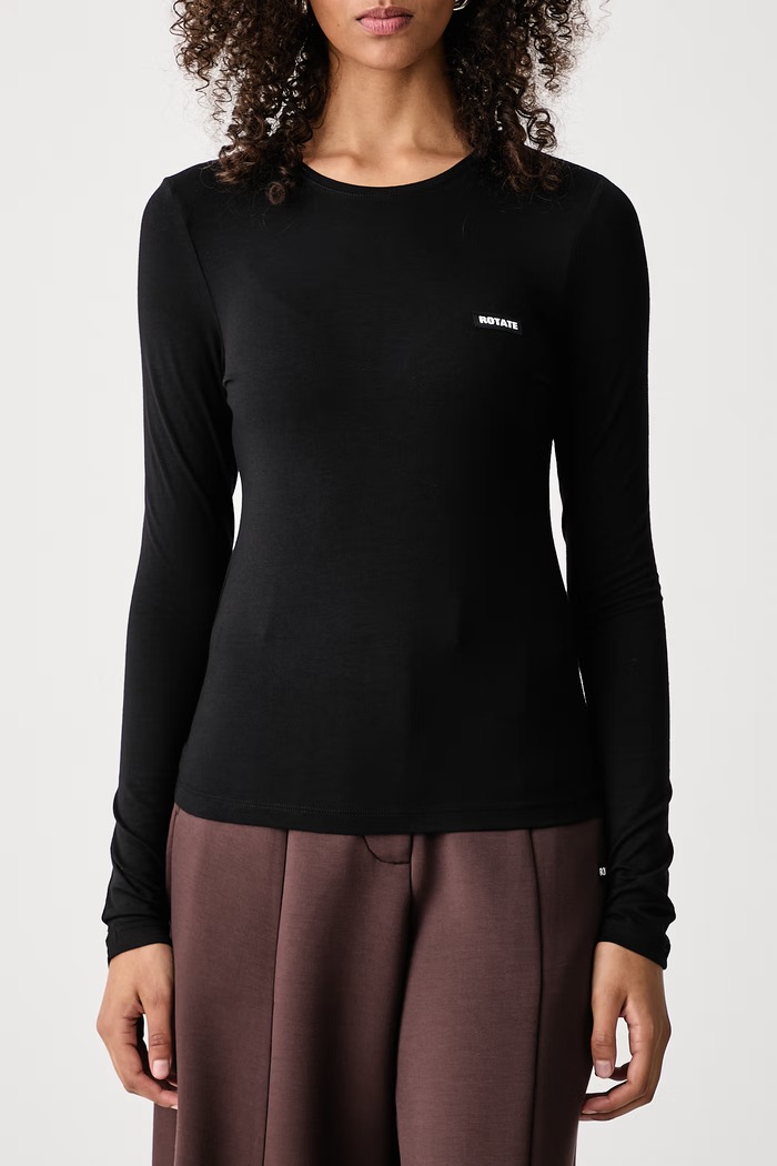 Longsleeve damski Rotate 117446100 czarny