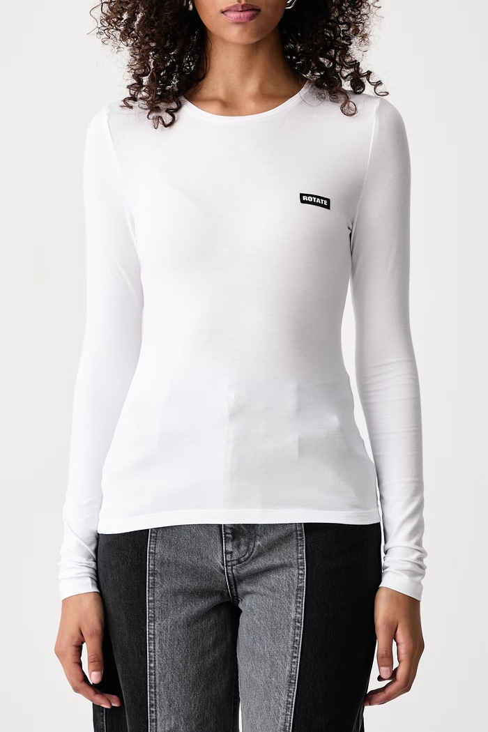 Longsleeve damski Rotate 117446400 biały