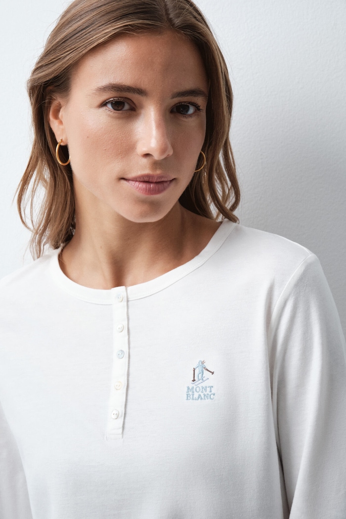 Longsleeve lounge damski bawełniany women'secret 3274585 beżowy