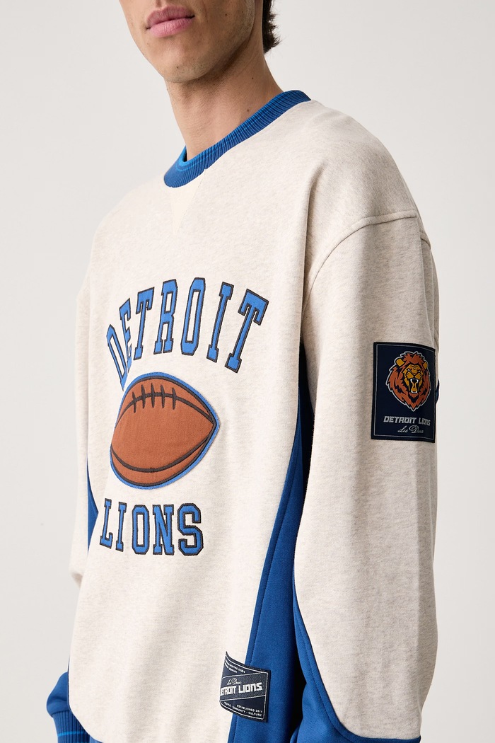 Bluza męska bawełniana Les Deux x Detroit Lions Les Deux 1003233 szary