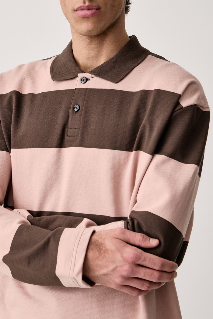 Longsleeve męski bawełniany Les Deux 1002786 brązowy