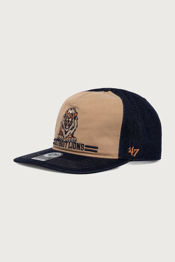 Les Deux Czapka z daszkiem snapback męska jeansowa Les Deux x Detroit Lions granatowy 1003476