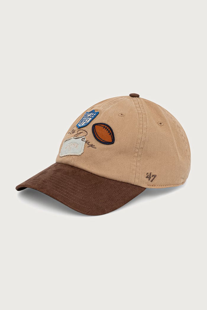 Les Deux Czapka z daszkiem snapback męska bawełniana Les Deux x Detroit Lions beżowy 1003478