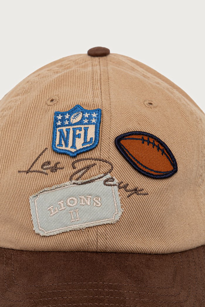 Les Deux Czapka z daszkiem snapback męska bawełniana Les Deux x Detroit Lions 1003478 beżowy SS27