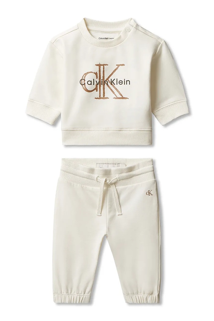 Calvin Klein Jeans Dres dziecięcy z bawełną beżowy IN0IN00432.PPY1