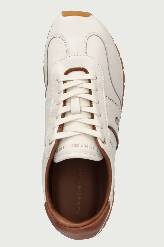 TH PREMIUM CASUAL RUNNER sneakersy damskie skórzane Tommy Hilfiger FW0FW09713 beżowy