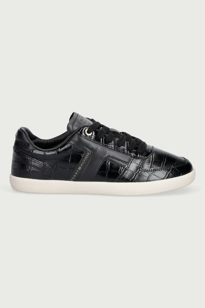 Tommy Hilfiger TH TRIBECA SNEAKER CROCO sneakersy damskie skórzane FW0FW09773 czarny SS27
