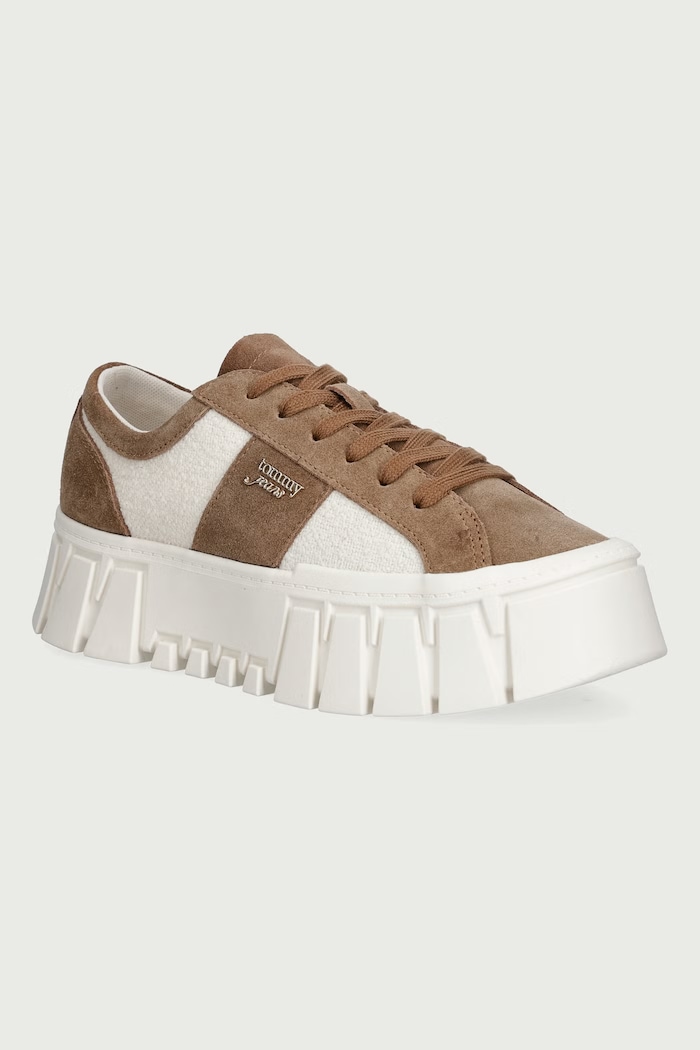 Tommy Jeans TJW PLATFORM SNEAKER BOUCLETTE sneakersy damskie brązowy EN0EN03185