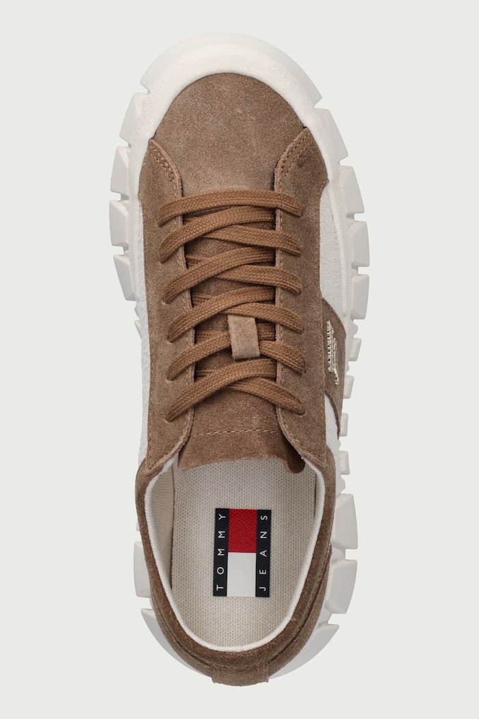 TJW PLATFORM SNEAKER BOUCLETTE sneakersy damskie Tommy Jeans EN0EN03185 brązowy
