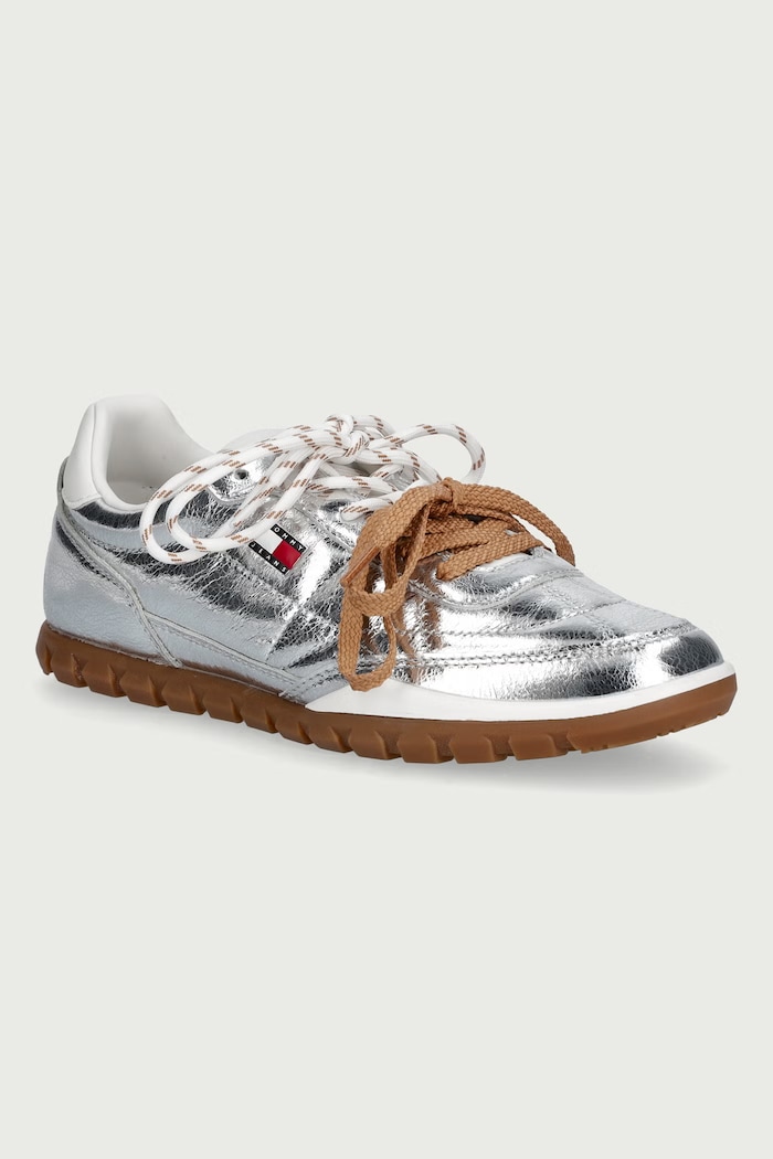 Tommy Jeans TJ LOW RUNNER METALLIC sneakersy damskie srebrny EN0EN03187
