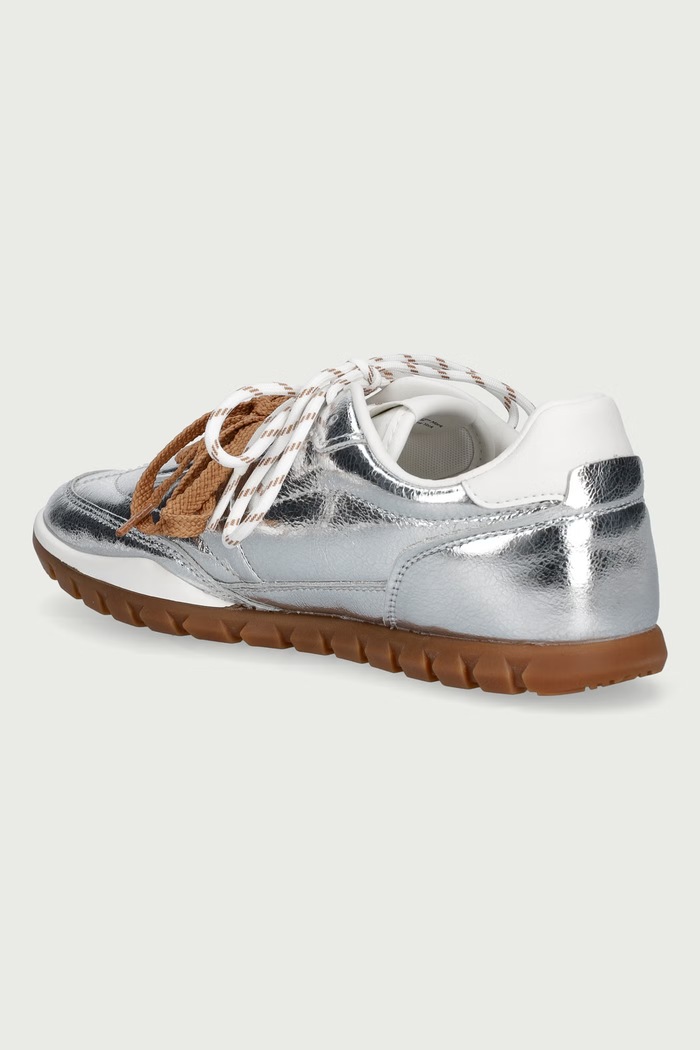 Obuwie Tommy Jeans TJ LOW RUNNER METALLIC sneakersy damskie EN0EN03187 srebrny