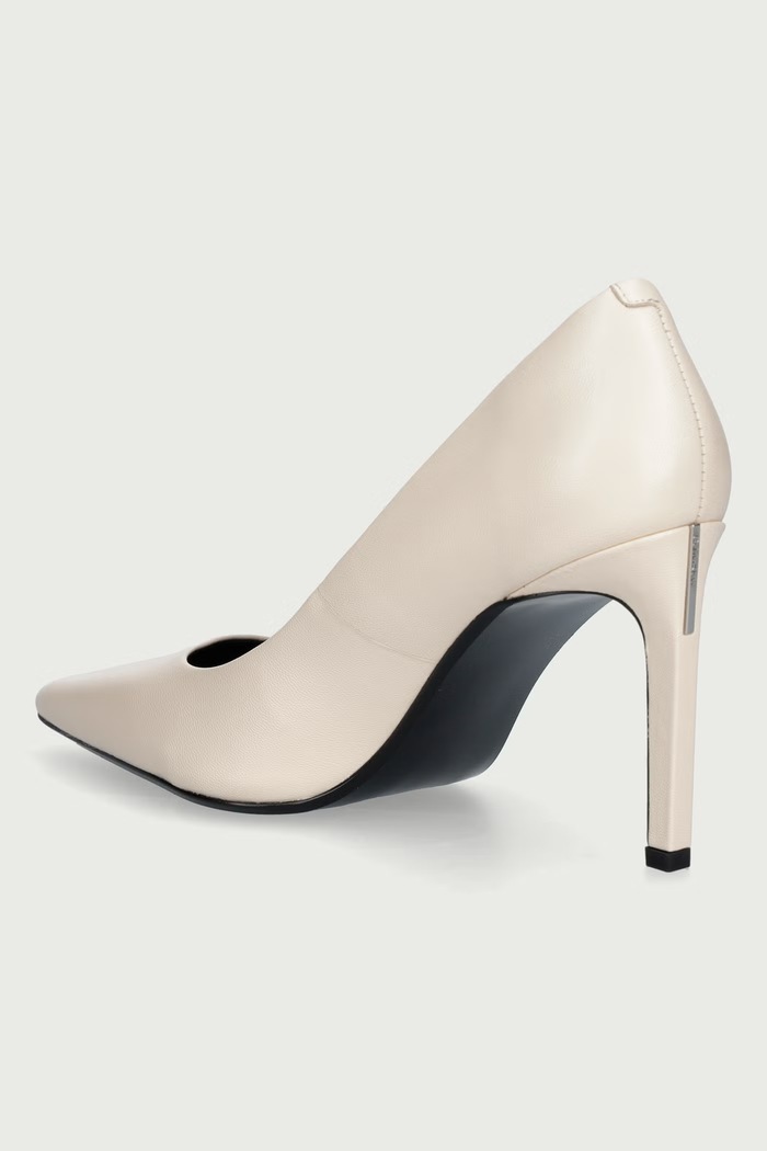 Obuwie Calvin Klein Szpilki skórzane ESS STILE 90 POLISHED LTH HW0HW03383 beżowy