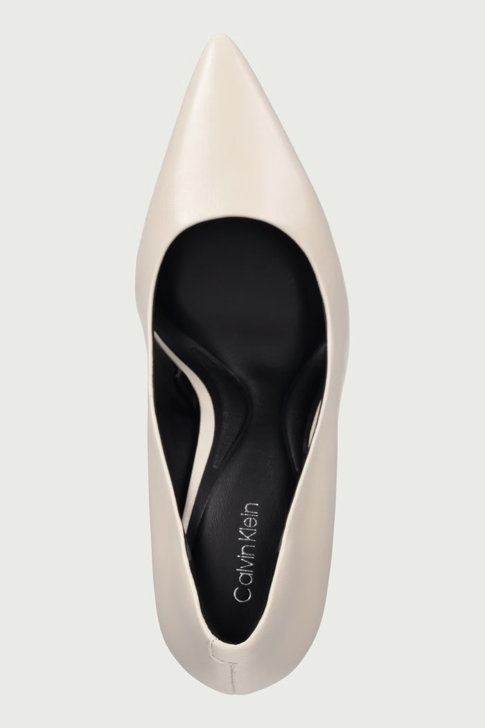 Szpilki skórzane ESS STILE 90 POLISHED LTH Calvin Klein HW0HW03383 beżowy