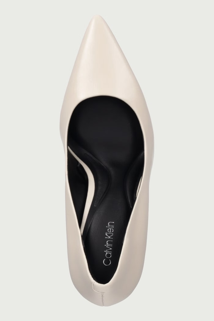 Szpilki skórzane ESS STILE 90 POLISHED LTH Calvin Klein HW0HW03383 beżowy