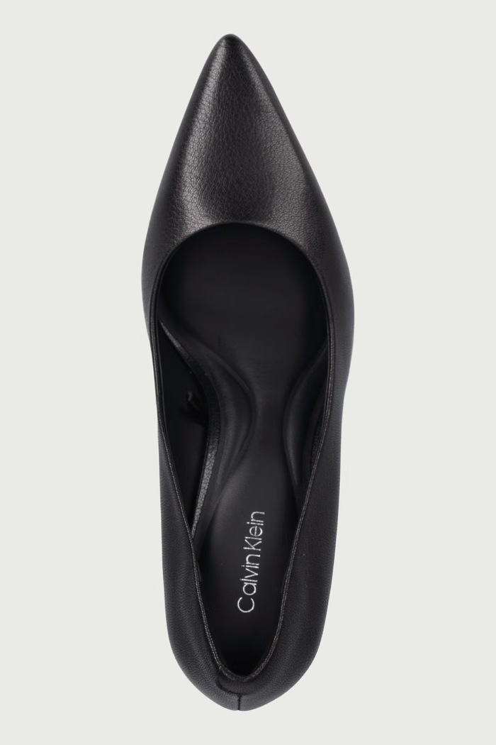 Szpilki skórzane ESS STILET 70 POLISHED LTH Calvin Klein HW0HW03384 czarny