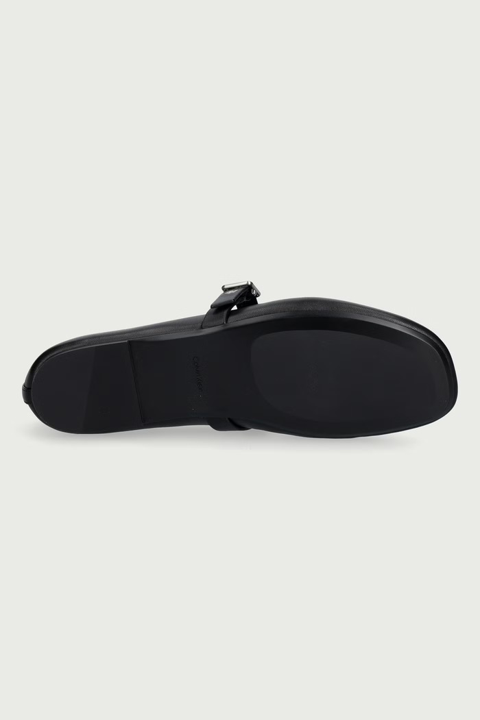 Baleriny skórzane OBL BALLERINA MJ BUCKLE LTH Calvin Klein czarny HW0HW03466