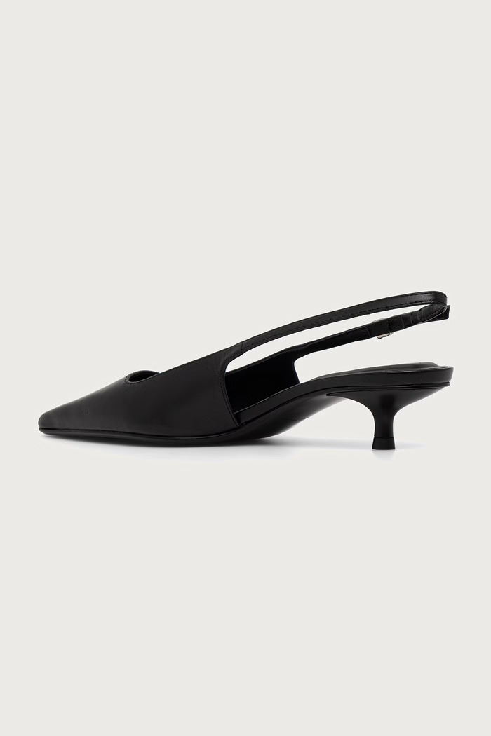 Obuwie Calvin Klein Czółenka skórzane KITTEN HEEL SLING PUMP LTH HDW HW0HW03475 czarny